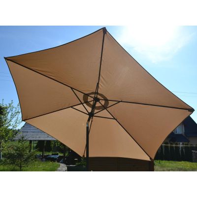 5. Gartenschirm 300 cm, faltbar, beige
