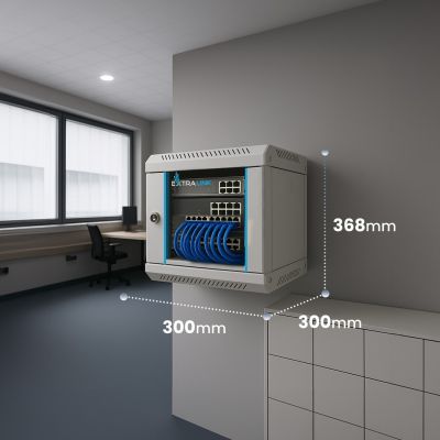 15. Extralink 6U 10" Grauer Wand-Rackschrank