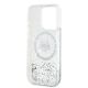 7. Karl Lagerfeld Liquid Glitter Choupette Head MagSafe Hülle für iPhone 15 Pro – transparent