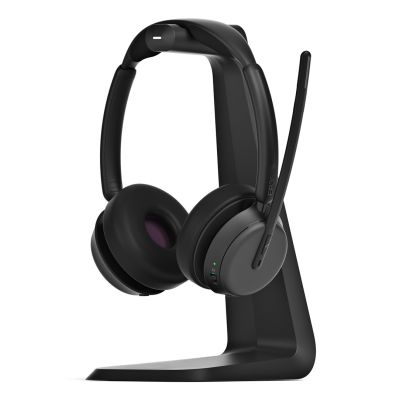 9. EPOS IMPACT 1061 ANC Kabelloses Headset mit Kopfbügel, Bluetooth-Ladestation für Büro/Callcenter, Schwarz