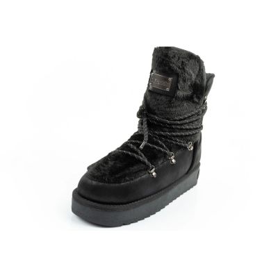 12. D.Franklin Damen Winter Schneestiefel, modisches Fellfutter, Schwarz