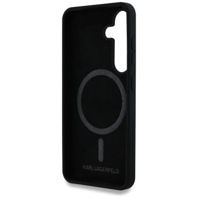 7. Karl Lagerfeld Silikon Double Heads And Circle MagSafe Samsung Galaxy S25 Plus Hülle schwarz