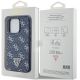 8. Guess 4G Triangle Metal Logo Hülle für iPhone 15 Pro – Blau