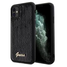 Guess Pailletten Script Metallhülle für iPhone 11 / Xr – Schwarz