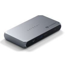 Satechi Thunderbolt 4 Slim Hub Pro - USB-C-Hub (DC 20V-Anschluss, USB 3.2 Gen 2-Datenanschluss, 3x Thunderbolt 4-Anschluss) (Space Grau)