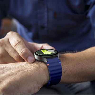 4. Tech-Protect Silikon-Sportarmband für Samsung Galaxy Watch 4/5/5 Pro/6/7/FE – Blau