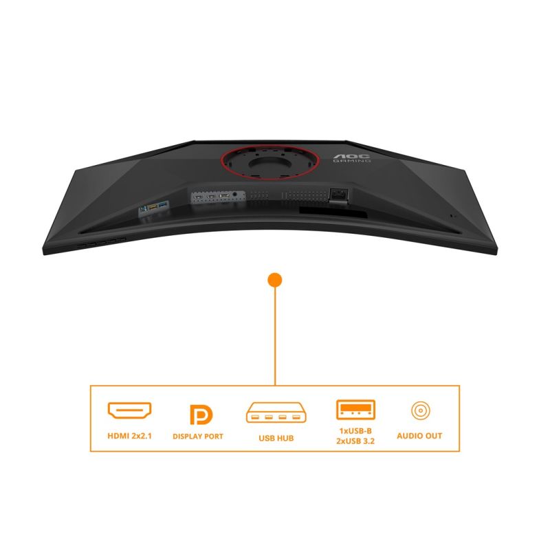 23. AOC CU34G4Z 34-Zoll-Monitor, Fast VA, WQHD 21:9, 240 Hz, 1 ms, 3440 x 1440 Pixel, 450 cd/m², 2 HDMI-Anschlüsse, Schwarz