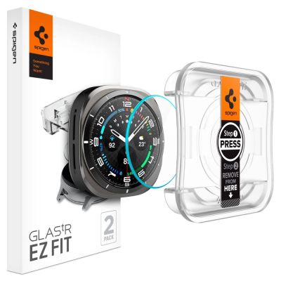 Spigen Glas.TR EZ Fit gehärtetes Glas für Samsung Galaxy Watch Ultra (47 mm) – klar (2er-Pack)