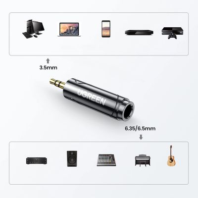 9. Ugreen Adapter 3,5-mm-Audioadapter (männlich) auf 6,35-mm-Miniklinke (weiblich) grau (AV168)