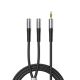 Orico AX2 Audioadapter, Mini-Klinkenstecker (3,5 mm), Kopfhörer- und Mikrofon-Splitter, 1 m – Schwarz