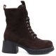 2. Damen-Ankle-Boots aus Leder mit Blockabsatz und Plateau, schokoladenbraun, Vinceza 67009