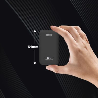 2. Dudao A65Q 65W GaN Reise-Wandladegerät USB-A / USB-C PD Ultradünn EU / US - Schwarz