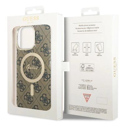 7. Guess IML 4G MagSafe Case für iPhone 15 Pro Max - Braun