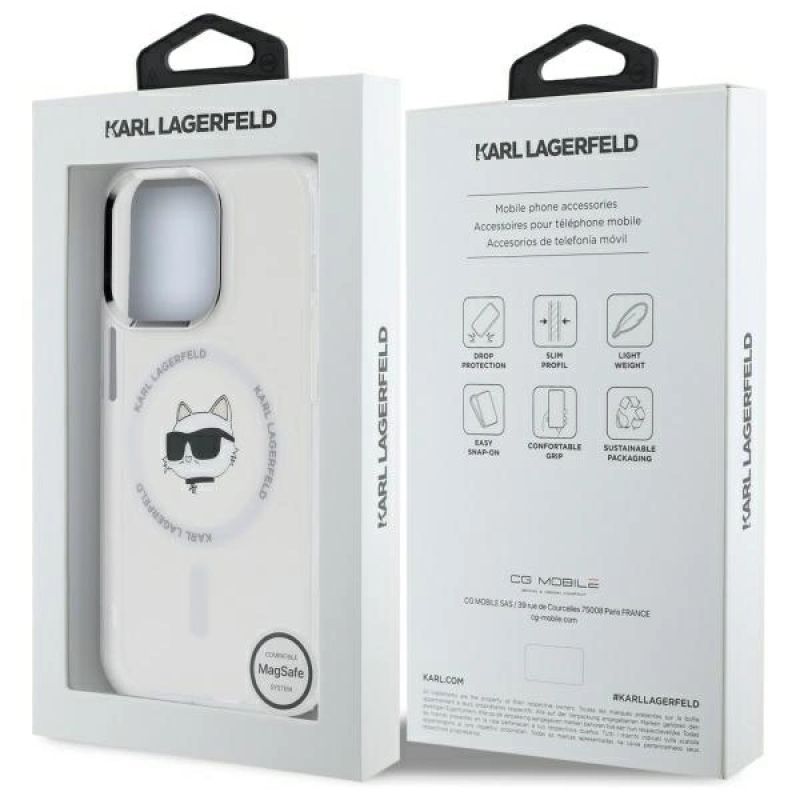 8. Karl Lagerfeld IML Metal Choupette Head MagSafe iPhone 13 Hülle - Weiß
