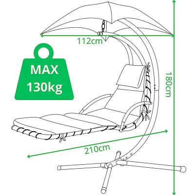 22. Schaukelstuhl mit Sonnenschirm, Lissabon, Dunkelgrau