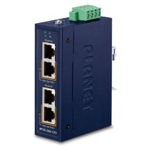 PLANET Industrieller 2-Port 10/100/1000T Gigabit-Ethernet-Adapter mit PoE-Unterstützung, Blau