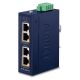 PLANET Industrieller 2-Port 10/100/1000T Gigabit-Ethernet-Adapter mit PoE-Unterstützung, Blau