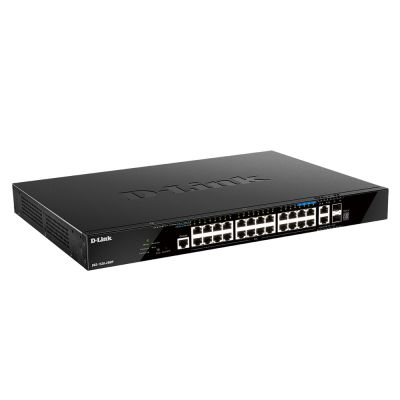D-Link DGS-1520-28MP/E Netzwerkkarte, Managed L3 Gigabit Ethernet (10/100/1000) mit PoE-Unterstützung, 1 HE, Schwarz