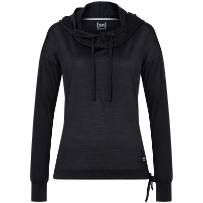 6. Damen-Longsleeve SUPER.NATURAL W FUNNEL HOODIE, schwarz