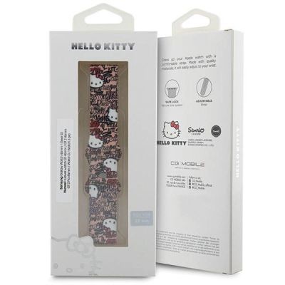 4. Hello Kitty Silikon-Tags, Graffiti-Armband, universal, 22 mm – Rosa