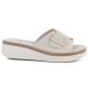 2. Beige Leder-Keilsandalen für Damen, S.Barski 7002