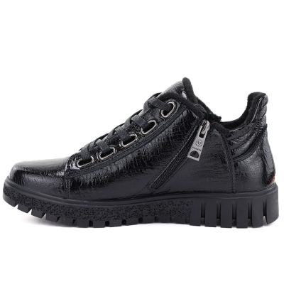 3. Damen-Ankle-Boots aus Lackleder, schwarz, Vinceza 133122