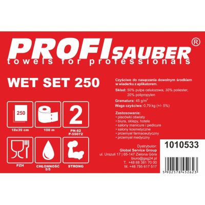 3. Tücher im Eimer mit Einweichspender ProfiSauber WET SET 250