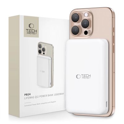 Powerbank Tech-Protect PB24 LifeMag QI2 MagSafe 10000 mAh - weiß