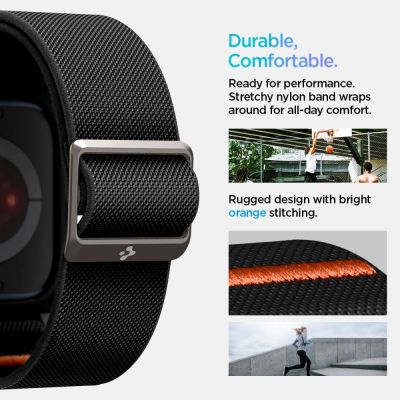 11. Spigen Lite Fit „PRO“ Armband für Apple Watch 10 42 mm – Schwarz