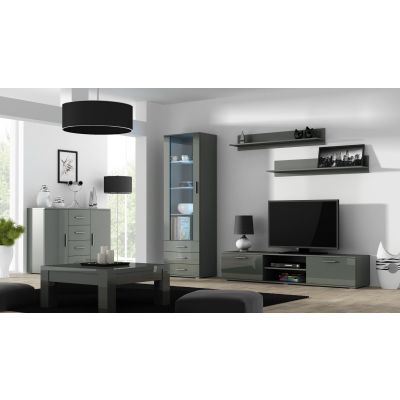 6. Regal 125 cm (2 Stück) SOHO grau matt
