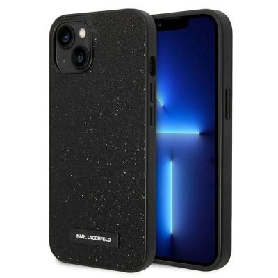 Karl Lagerfeld KLHCP14MG2ELK iPhone 14 Plus 6.7" Hardcase schwarz / schwarz Glitter Plaque Logo