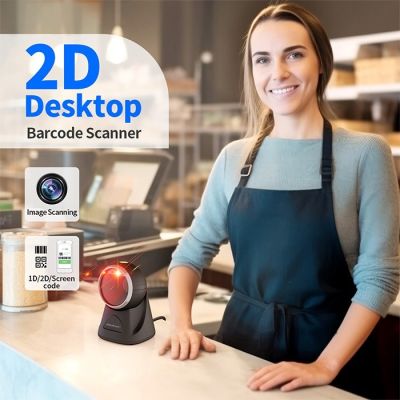 2. Qoltec Stationärer Präzisions-Barcode- und QR-Code-Scanner (1D | 2D)