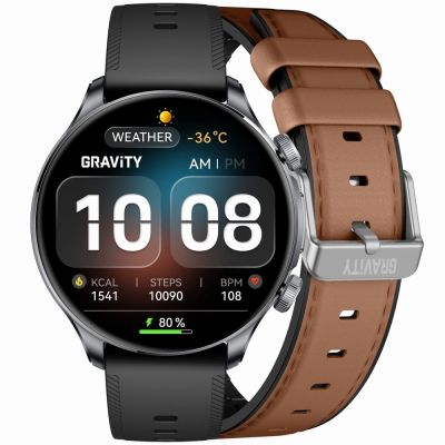 Smartwatch Gravity Black 2 Armbänder GT35-1