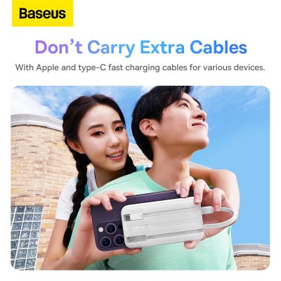 14. Baseus Comet Series Powerbank mit Display 10000 mAh 22,5 W – weiß + USB-A – USB-C-Kabel