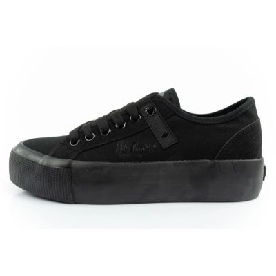 11. Lee Cooper Damen Sportschuhe Stoff Plateau Sneakers schwarz