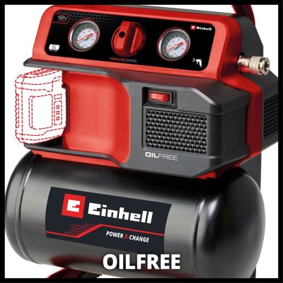 6. Ölfreier Akku-Kompressor TE-AC 18/75 LI OF-SOLO EINHELL
