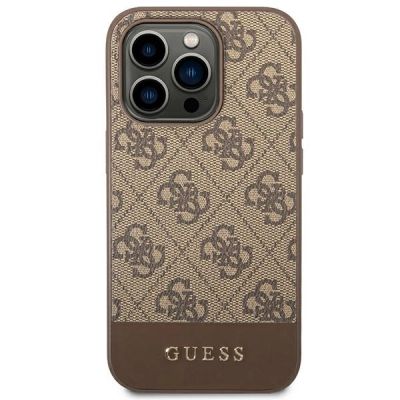 3. Guess GUHCP14LG4GLBR iPhone 14 Pro 6,1" braun/braun Hartschalenetui 4G Stripe Collection