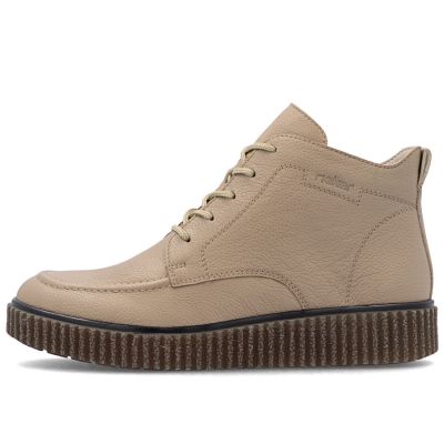 3. Beige Leder-Keilstiefeletten für Damen Rieker Y4304-20