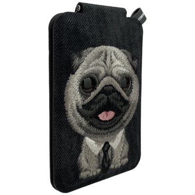 6. Nimmy New Big-Eye Cute Pets 2.0 Hunde-Magnetgeldbörse mit Handyhalterung – Schwarz