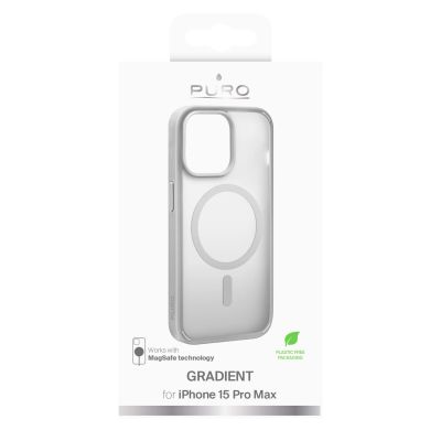 2. Puro Gradient MagSafe Silikonhülle für iPhone 15 Pro Max – Silber