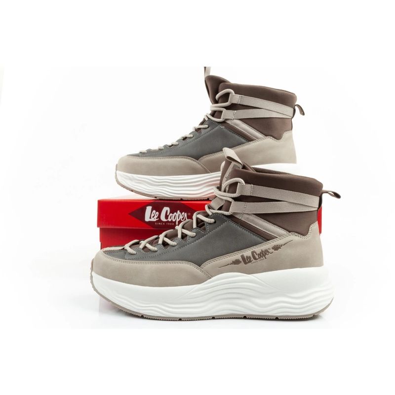 10. Lee Cooper Damen Sport-Sneaker, modisch, bequem, Overknee, beige