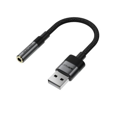 Acefast J13 USB-A auf 3,5-mm-Miniklinkenadapter – Schwarz
