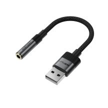 Acefast J13 USB-A auf 3,5-mm-Miniklinkenadapter – Schwarz