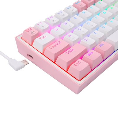 9. REDRAGON K617-RGB Fizz RGB Weiß/Pink USB-Tastatur Pink, Weiß