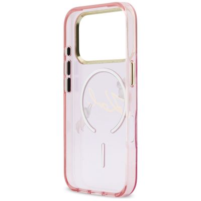 7. Karl Lagerfeld IML Choupettes Karl Script Logo MagSafe Hülle für iPhone 17 Pro Max - Pink