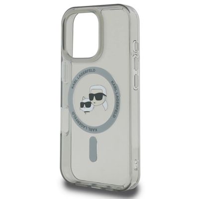 6. Karl Lagerfeld IML Metal Karl&Choupette Head MagSafe Hülle für iPhone 16 Pro Max - Schwarz