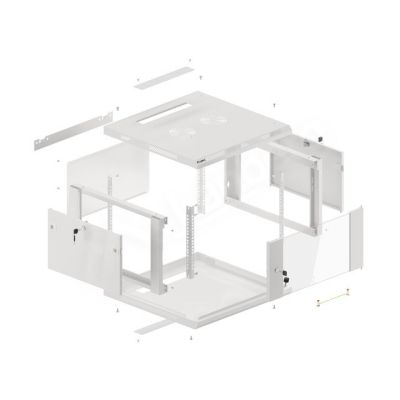 10. Lanberg WF01-6606-10S 6U Rack-Wandschrank, Grau