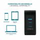 4. Mobilis Ladegerät 100W 2USB C 1USB A GaN-Kabel 100W Laptop, Smartphone, Tablet Schwarz Wechselstrom intern