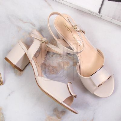 3. Sergio Leone W SK139F beige Sandalen mit Blockabsatz 