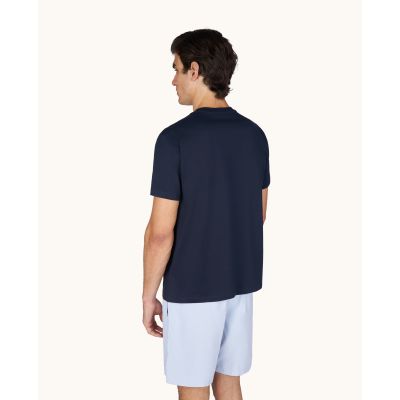 4. Paul&Shark Herren-T-Shirt aus Baumwolle, Marineblau und Gold, 99311008-50E – Klassischer Schnitt, Logo